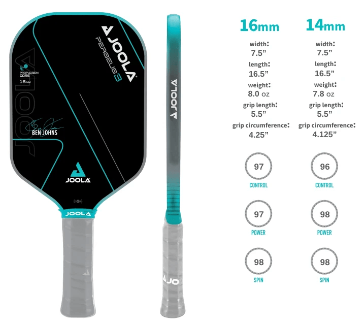 vot pickleball joola ben johns perseus 3 14mm 6