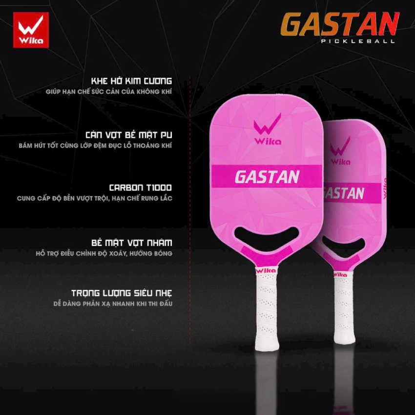 Vợt Pickleball Wika Gastan - Hồng 24 Vợt Pickleball Wika Gastan - Hồng