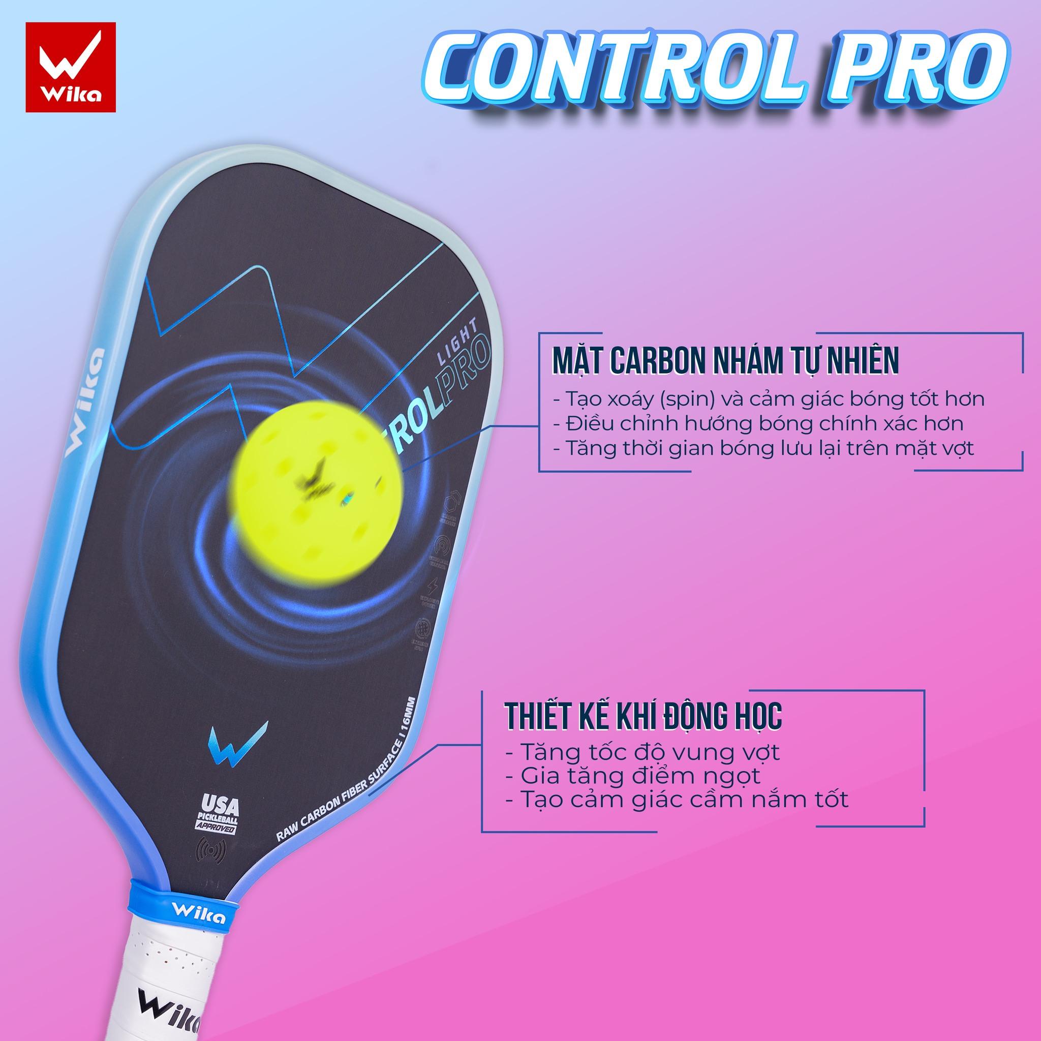 vot pickleball wika control pro xanh hong 1