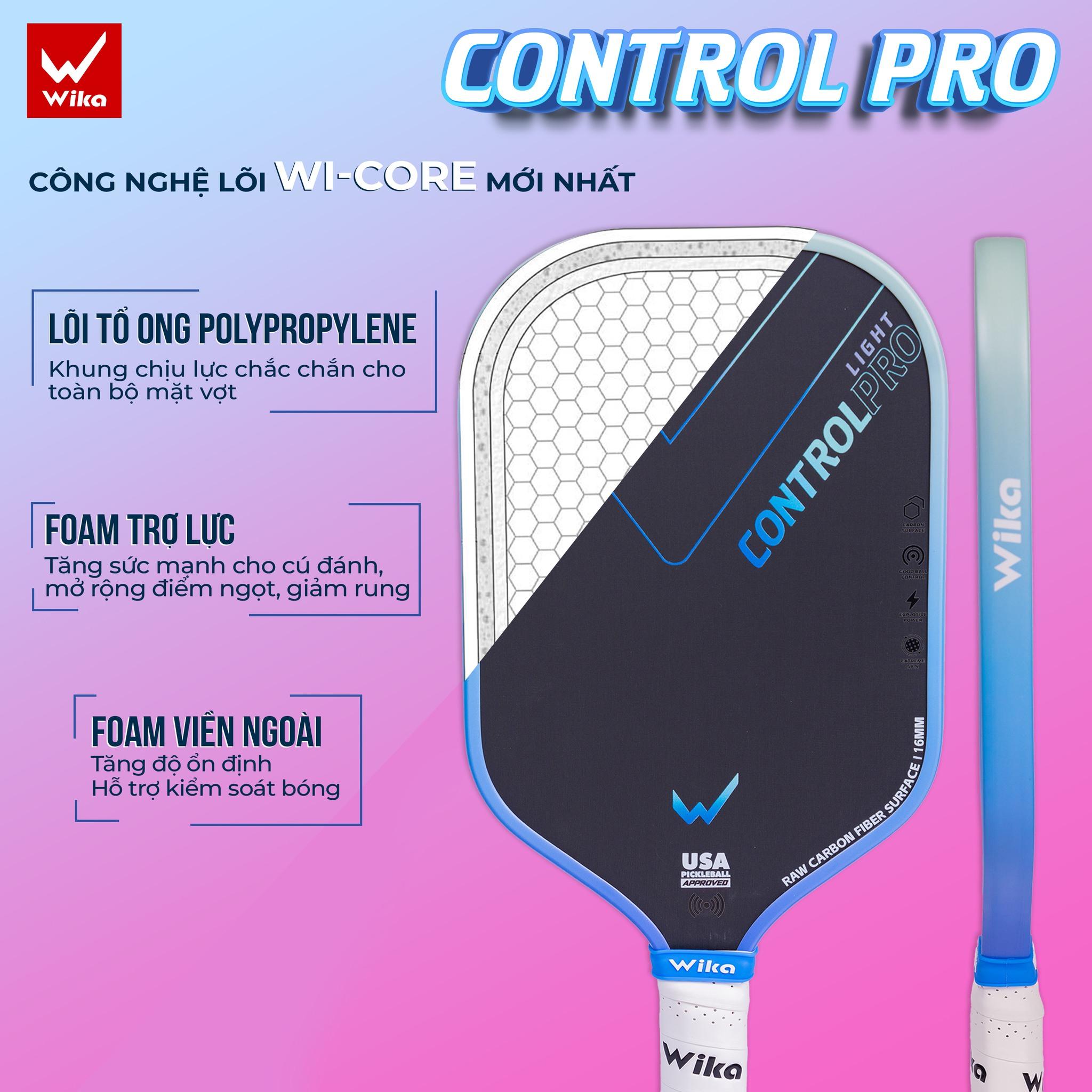 vot pickleball wika control pro xanh hong 13
