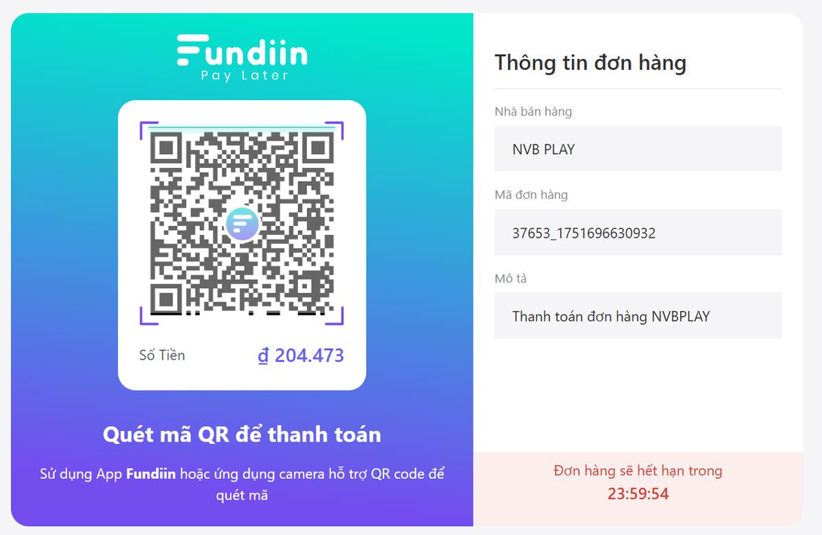 Hướng Dẫn Thanh Toán Trả Góp Qua FUNDIIN tại NVBPlay - Mua Trước, Trả Sau Siêu Dễ! 9 thanh toan