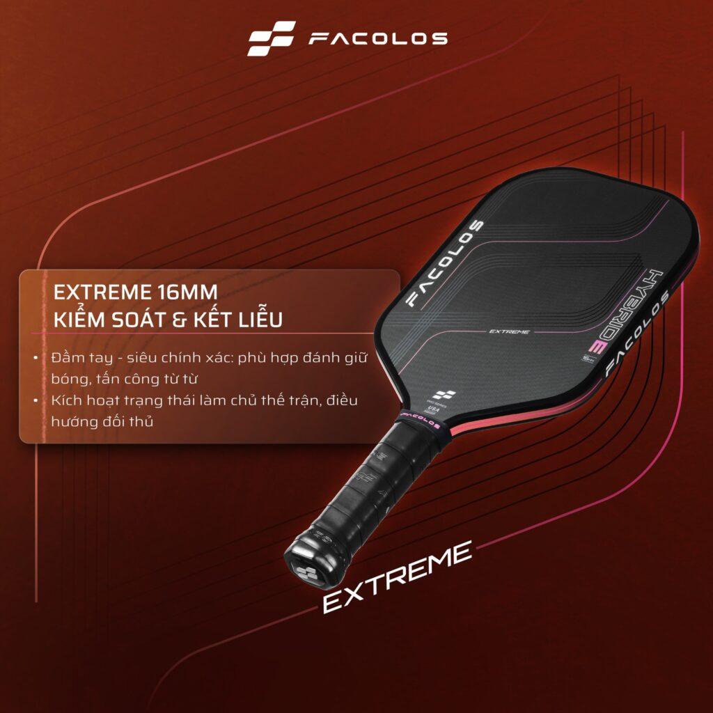 Vợt Pickleball Facolos Pro Series 2.0 – Hybrid Extreme 16mm 18 facolos pro series 2 0 hybrid extreme 16mm 1