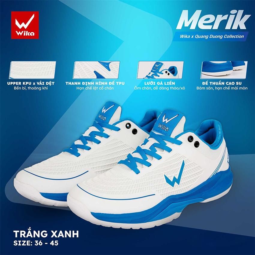 Giày Pickleball Wika Merik Trắng Xanh 18 giay pickleball wika merik 1