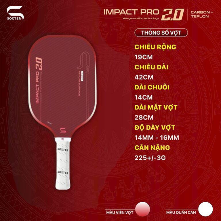 Vợt Pickleball Soxter Impact Pro 2.0 Kevlar Dupont - Ảnh 2