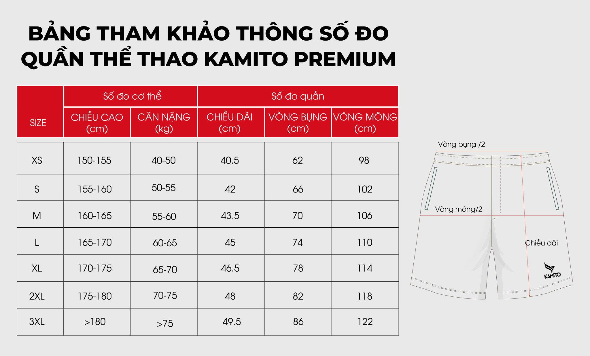 quan short the thao kamito premium v2