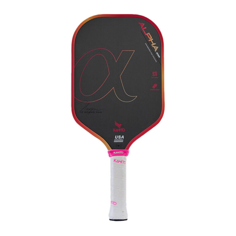 Vợt Pickleball Kamito Alpha Hồng đậm - Vàng mơ (14mm)
