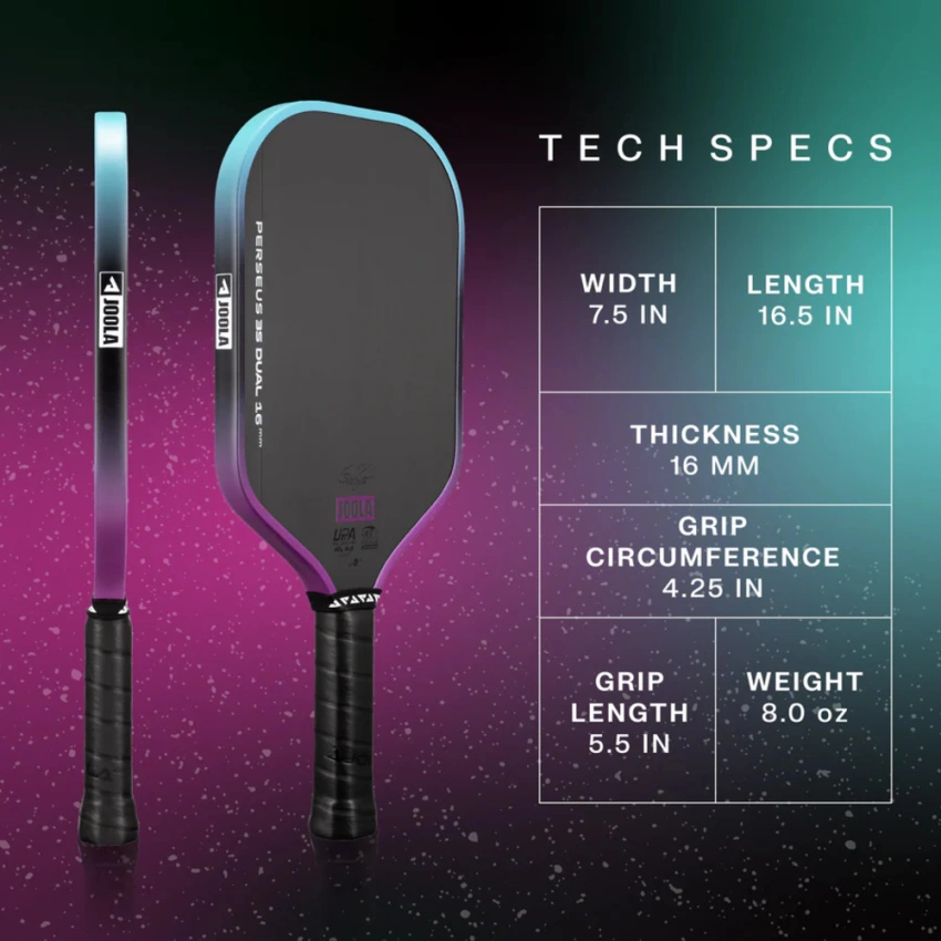 Vợt Pickleball JOOLA Perseus 3S Dual (16mm - 14mm) 28 vot pickleball joola perseus 3s dual 16mm 3