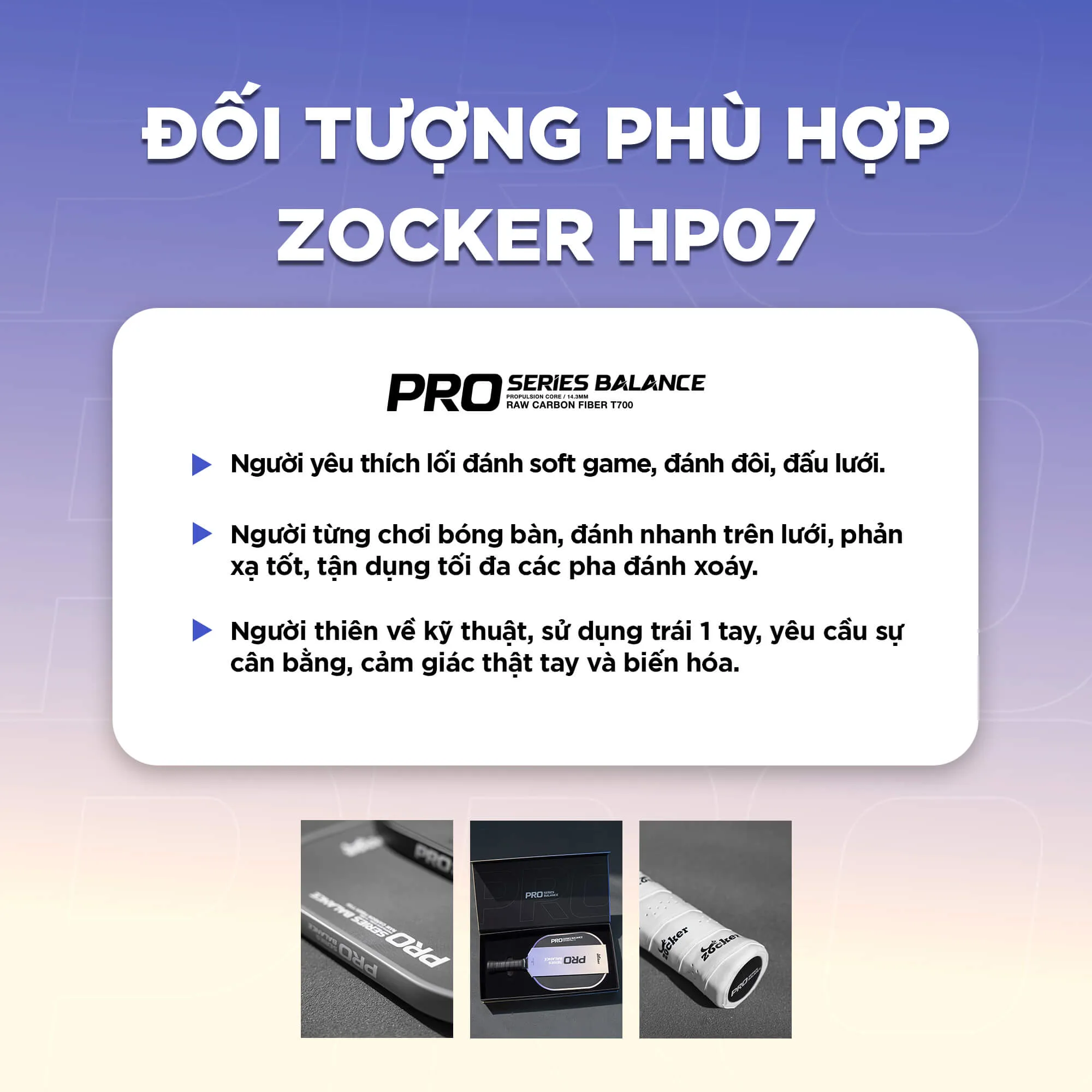 Vợt Pickleball Zocker HP07 Pro - Be/Hồng 23 vot pickleball zocker hp07 pro 1