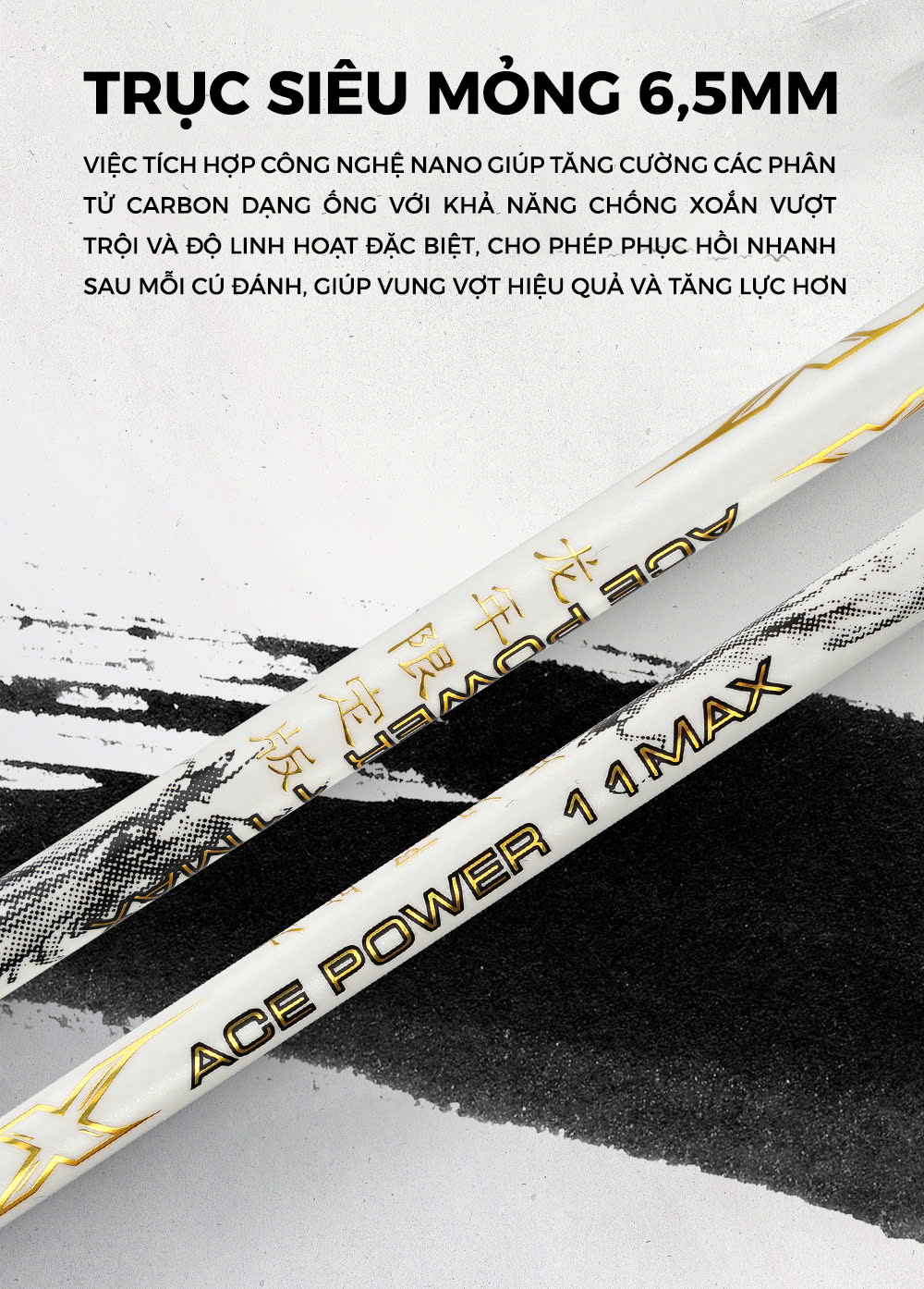 Vợt cầu lông VS ACE Power 11 Max Dragon 4UG5 14 vot cau long vs ace power 11 max dragon 4ug5 6