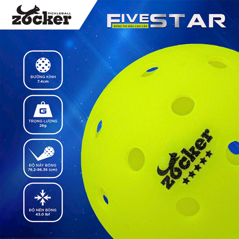Banh Pickleball Zocker Five Star (Quả) 15 banh pickleball zocker five star qua 1