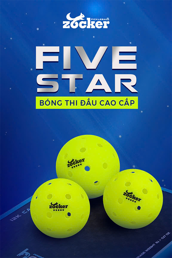 Banh Pickleball Zocker Five Star (Quả) 16 banh pickleball zocker five star qua 3