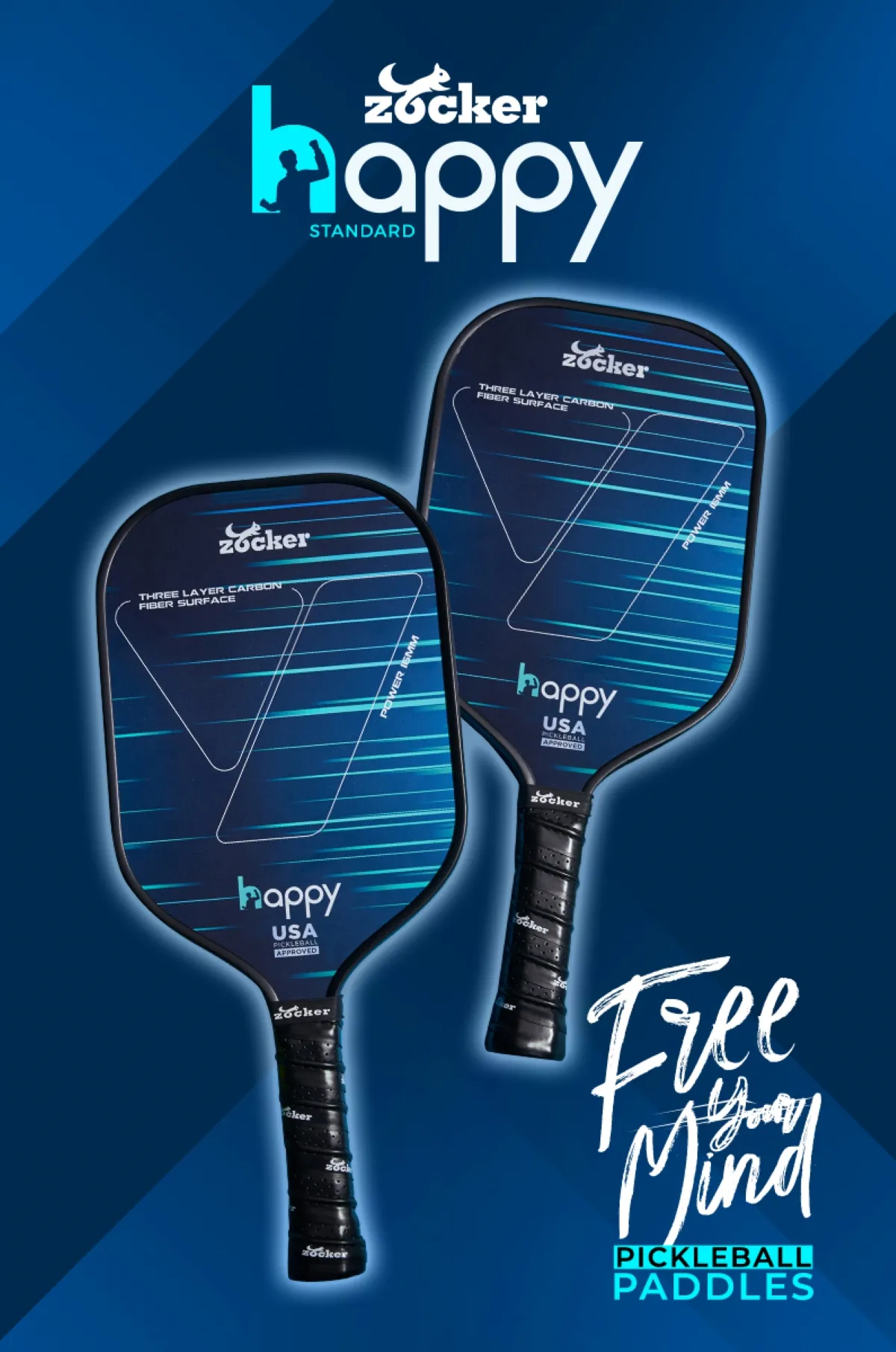 Vợt Pickleball Zocker Happy HP1 Standard - Đen 20 vot pickleball zocker happy hp01 standard den 1