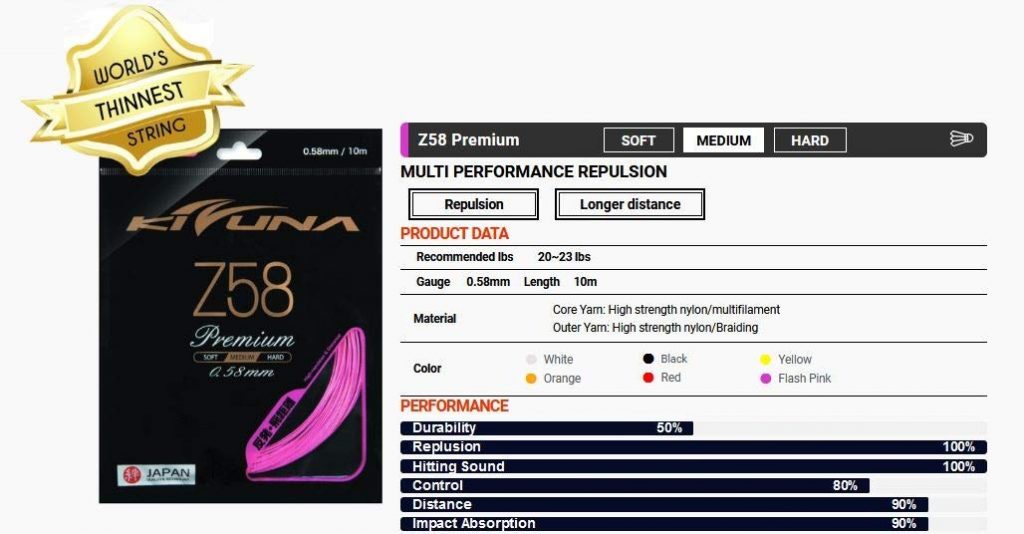 Cước đan vợt Kizuna Z58 10 kizuna z58