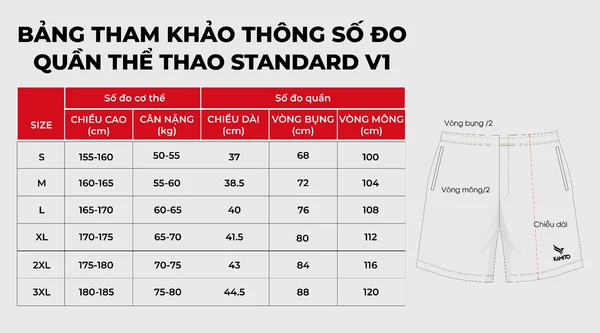 Quần short thể thao Kamito Standard V1 23 quan standard v1